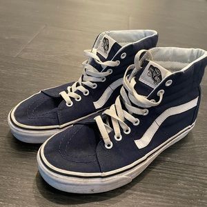Vans navy blue high top sneakers